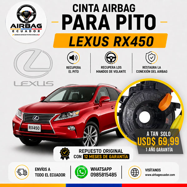 Cinta airbag para pito volante Lexus RX450